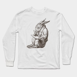 Writer Rabbit Hand Drawn Long Sleeve T-Shirt